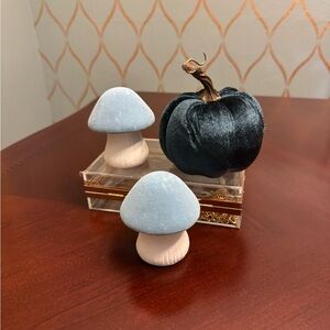 Blue and White Mushroom Decor